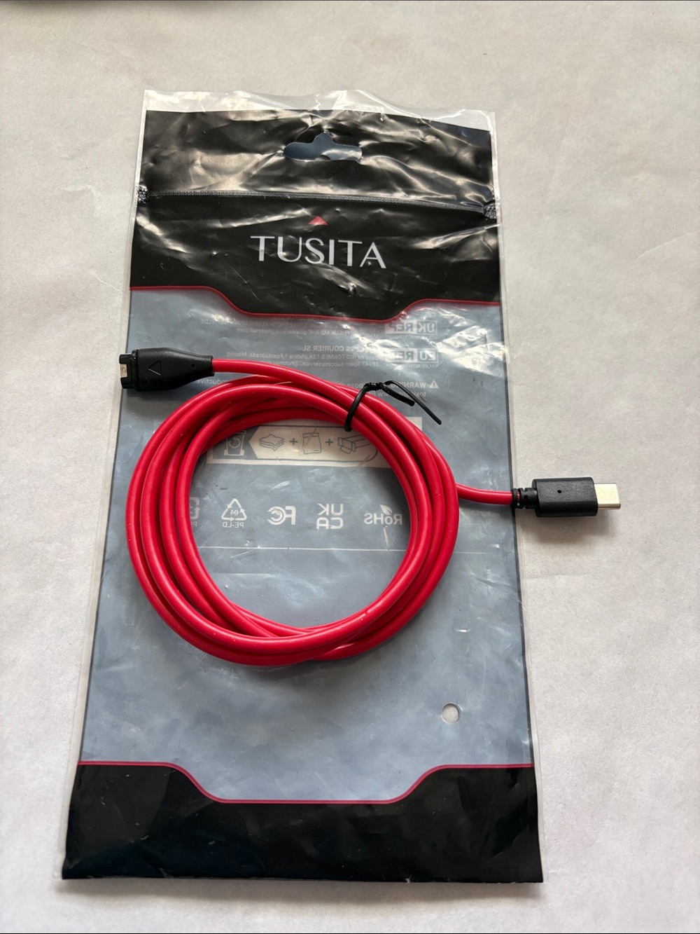 Charger USB-C Cable for some Garmin Watch Replacement red new 3 feet